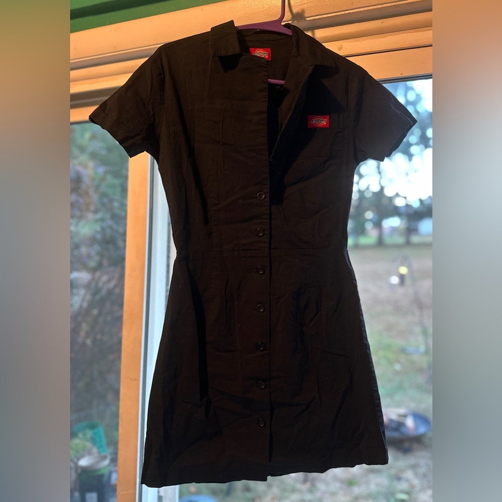 Vintage Dickies Black Button-Up Dress- excellent condition!